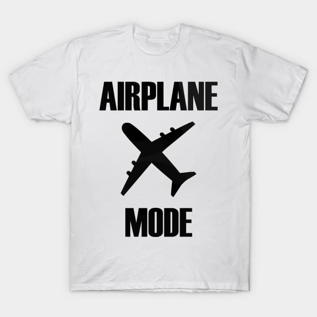 airplane mode - black T-Shirt by Ajiw